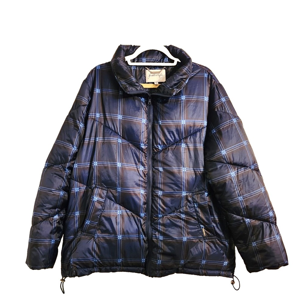 Kendall & Kylie Women's Puffer Coat Jacket Size XL Dark Blue Soft Comfy Warm